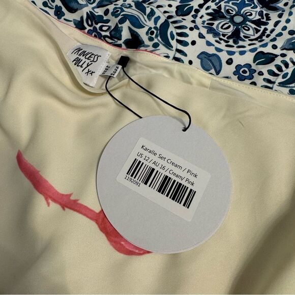 NWT Princess Polly Karalle Skirt Set Cream / Pink Size 12 - Picture 10 of 12